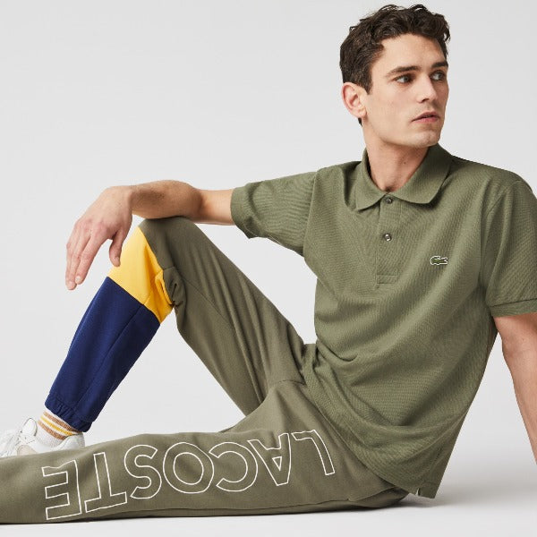 Men's Lettered Colourblock Fleece Tracksuit Pants - Xh0706