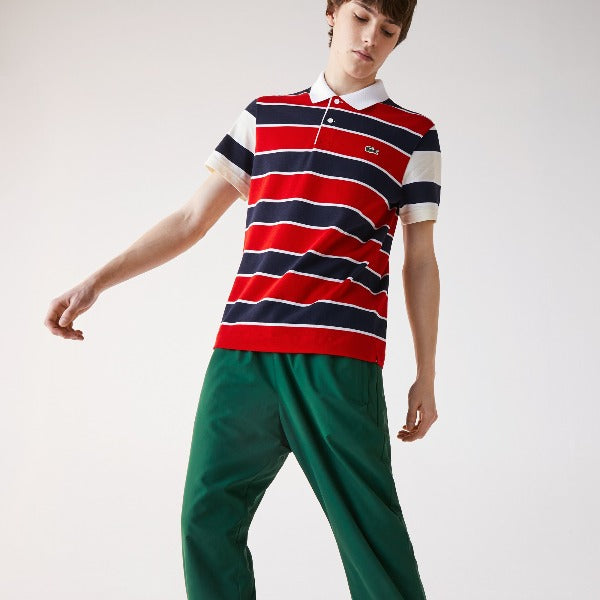 Men's Lacoste Regular Fit Striped Ultra-Lightweight Knit Polo Shirt - Yh9861