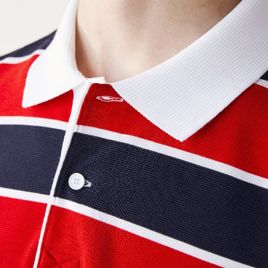 Men's Lacoste Regular Fit Striped Ultra-Lightweight Knit Polo Shirt - Yh9861