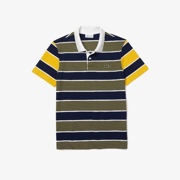 Men's Lacoste Regular Fit Striped Ultra-Lightweight Knit Polo Shirt - Yh9861