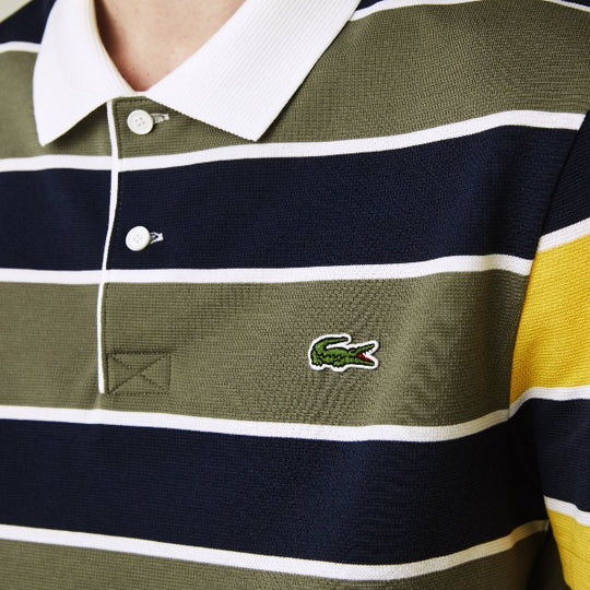 Men's Lacoste Regular Fit Striped Ultra-Lightweight Knit Polo Shirt - Yh9861