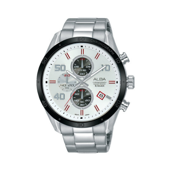 Shop The Latest Collection Of Outlet - Alba Alba Active White Dial Black Bezel Silver Steel- Am3669X1 In Lebanon