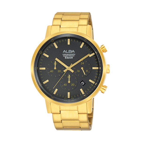 Shop The Latest Collection Of Outlet - Alba Alba Prestige Chrono Blk Dial Gold Bracelet - At3D16X1 In Lebanon