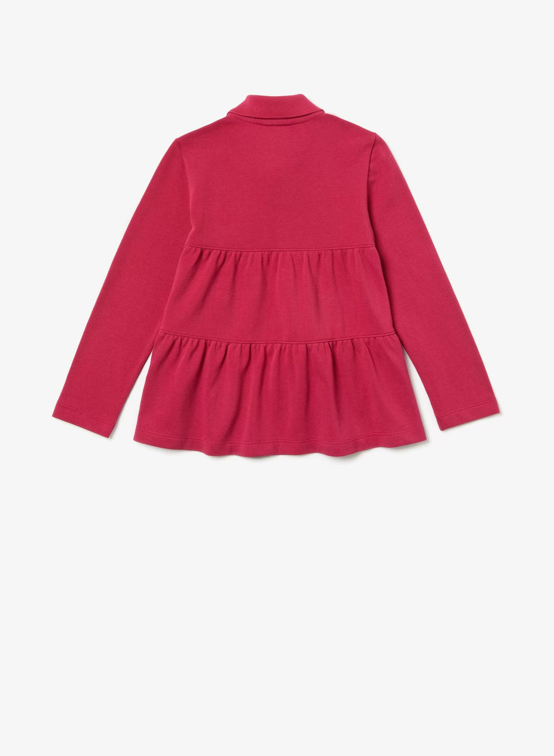 Girls' Lacoste Flounced Cotton Pique Polo Shirt - Pj9305