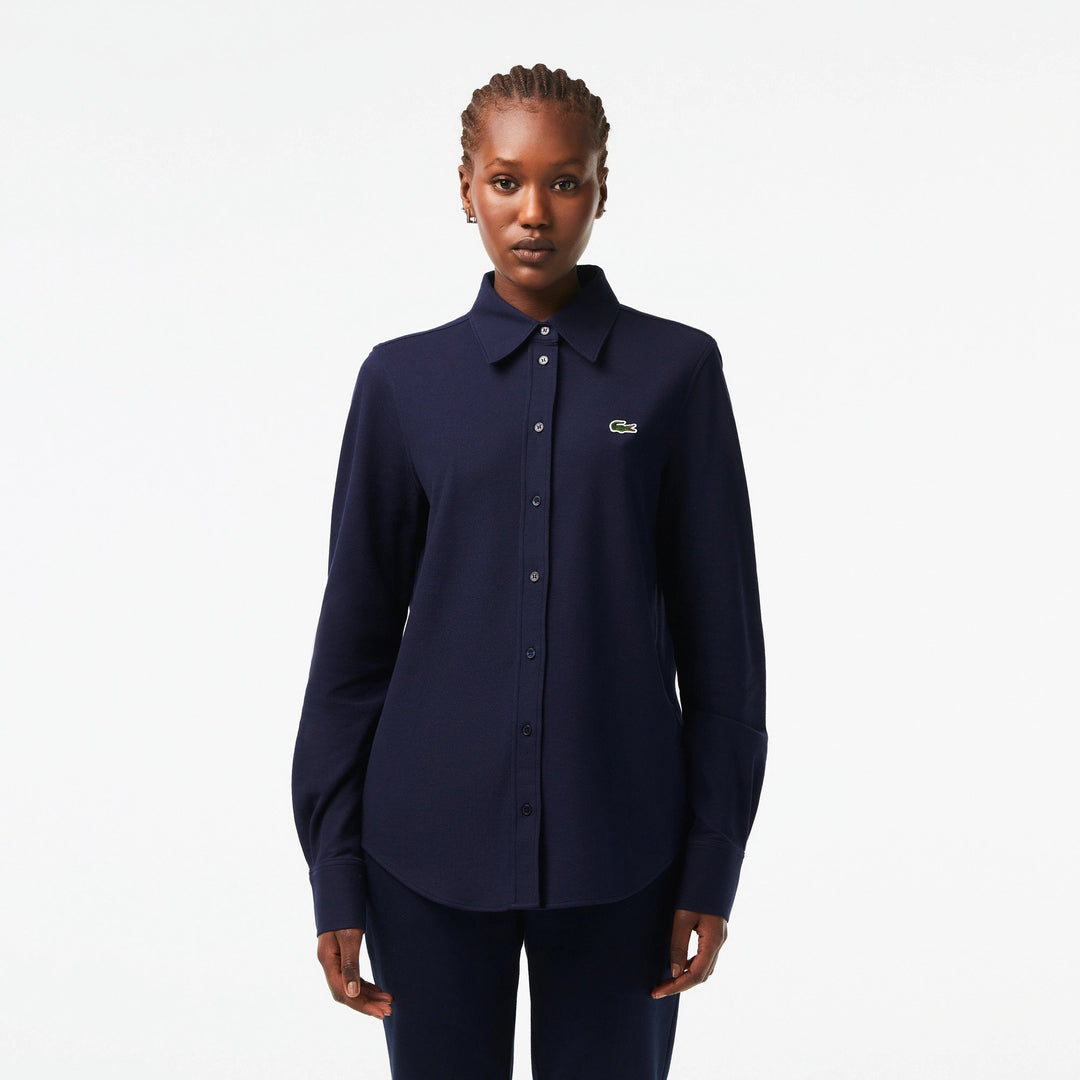 Women's Lacoste French Collar Cotton Piqué Shirt - Cf1541