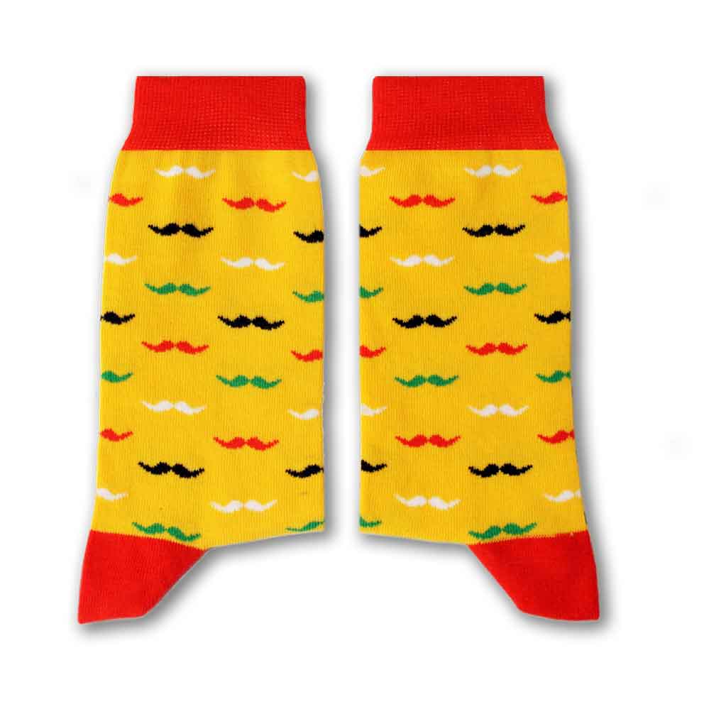 Shop The Latest Collection Of Sikasok Moustache Socks 36-40 - Yellow In Lebanon